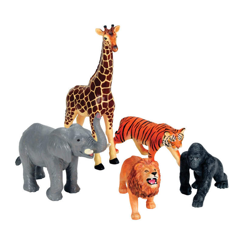 Learning Resources Jumbo Jungle Animals, Grades Pre-K - 3, Set Of 5 MPN:LER0693
