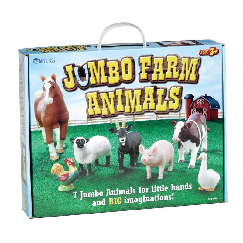 Learning Resources Jumbo Farm Animals, Grades Pre-K - 3, Set Of 7 MPN:LER0694