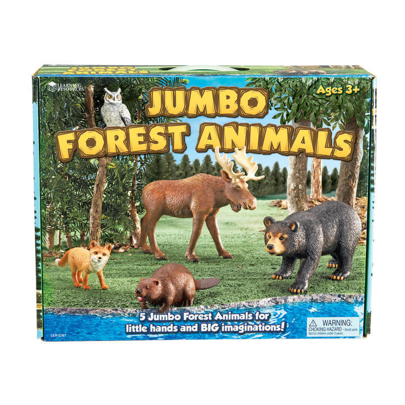 Learning Resources Jumbo Figures, Forest Animals, Pack Of 5 MPN:LER0787