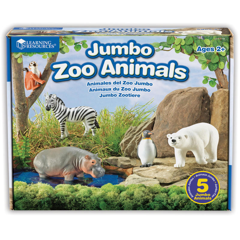 Learning Resources Jumbo Figures, Zoo Animals, Pack Of 5 MPN:LER0788