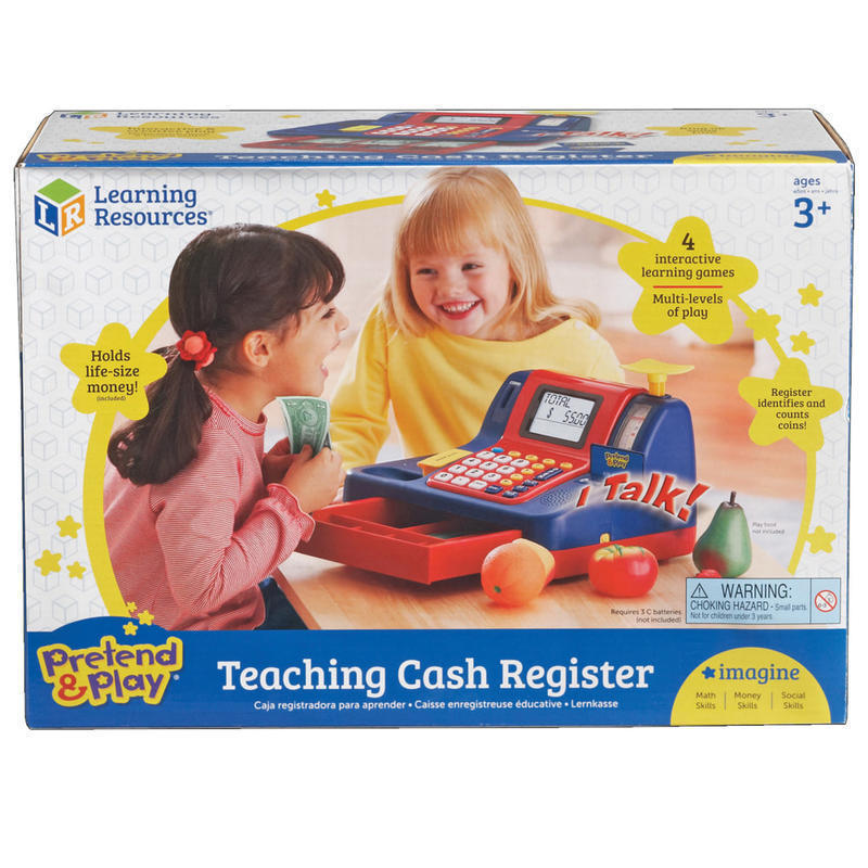 Learning Resources Pretend & Play Teaching Cash Register, 8inH x 9 1/2inW x 13inD, Grades Pre-K - 1 MPN:LER2690
