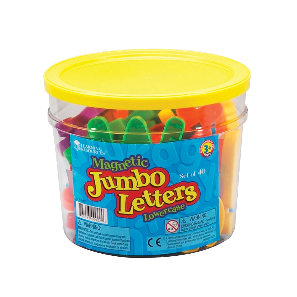 Learning Resources Jumbo Magnetic Lowercase Letters, Assorted Colors, Pack Of 40 MPN:LER0451