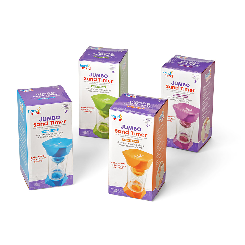 Hand2Mind Jumbo 1, 2, 5, and 10 Minute Sand Timer Set MPN:HTM93070