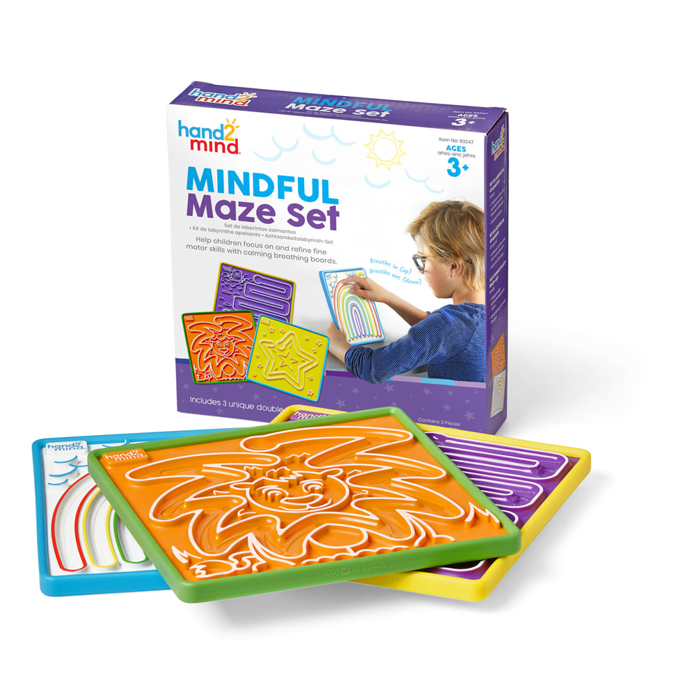 Hand2Mind Mindful Maze 3-Piece Set, Multicolor, Grades Pre-K To 6 MPN:HTM93247