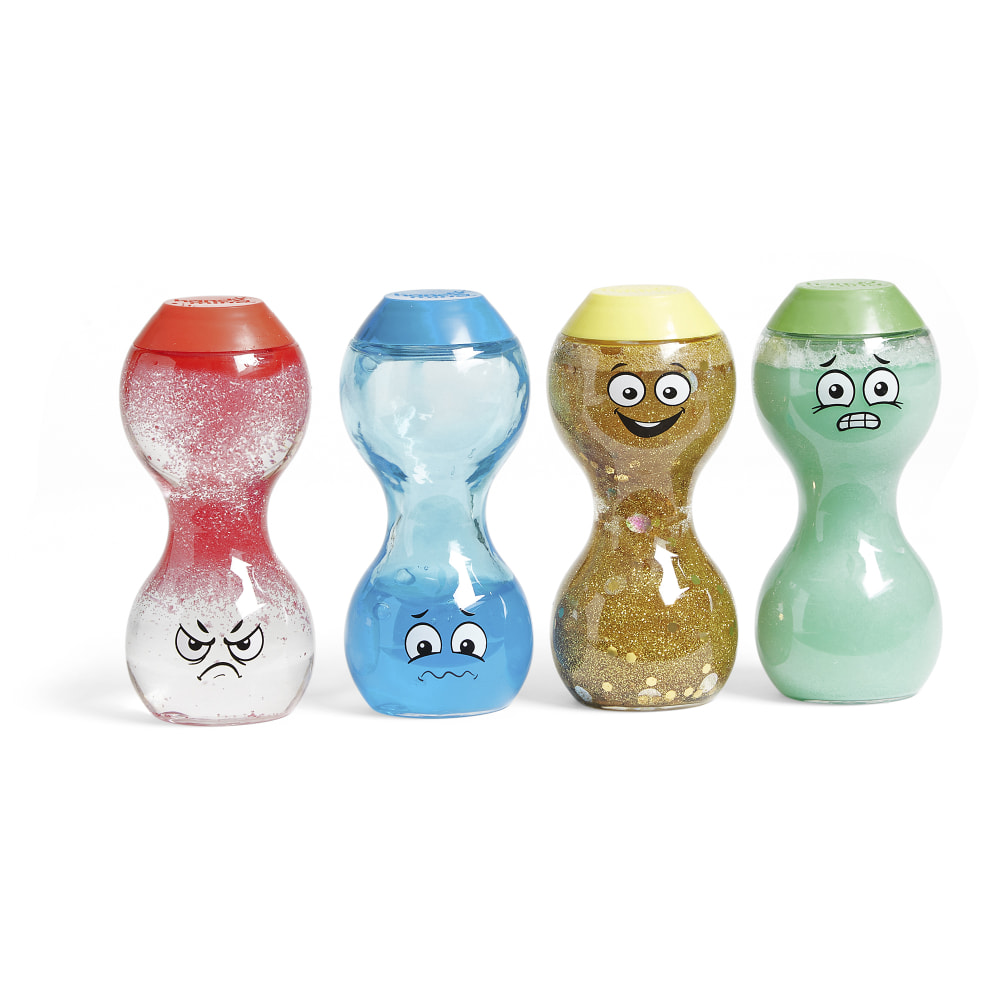 Hand2Mind Express Your Feelings Sensory Bottles, Multicolor, Pack Of 4 Bottles MPN:HTM94488