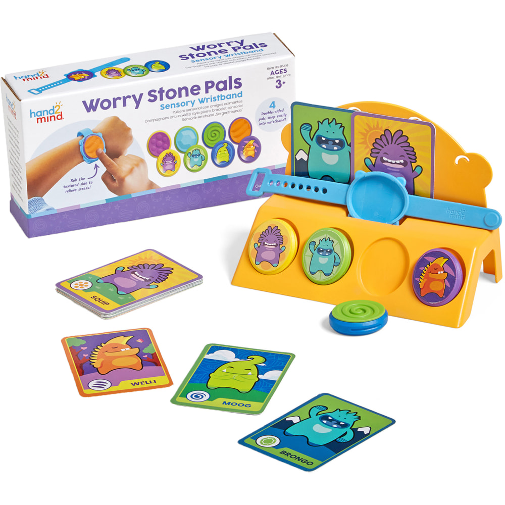 Hand2Mind Worry Stone Pals Sensory Wristband, Multicolor MPN:HTM95416