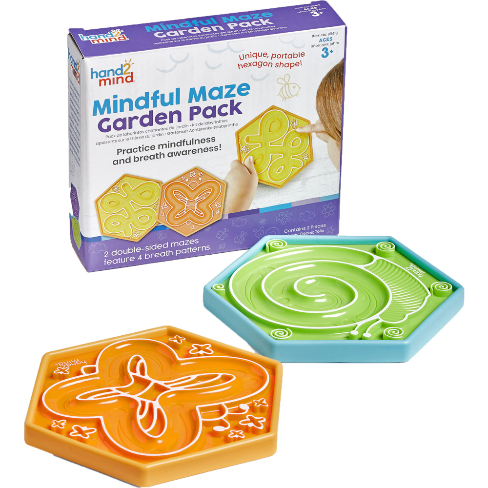 Hand2Mind Mindful Maze Garden Pack, Multicolor, Set Of 2 Boards MPN:HTM95418