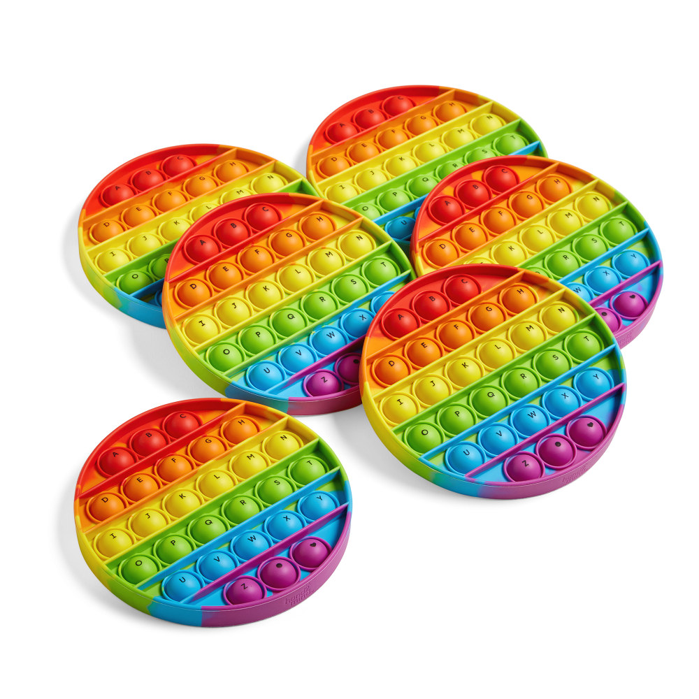 Hand2Mind Circular Alphabet Pop It Fidgets, Multicolor, Set Of 6 Fidgets MPN:HTM95429