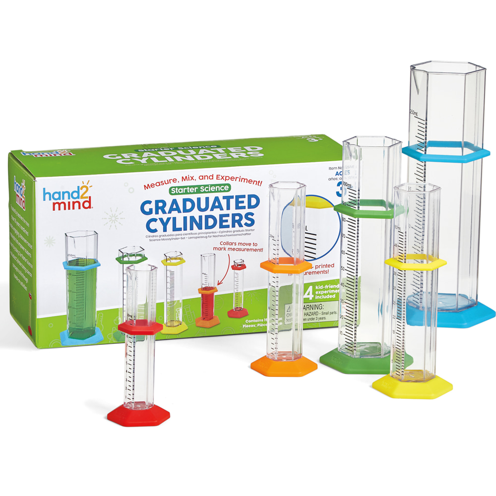 Hand2Mind Starter Science Graduated Cylinders 15-Piece Set, Multicolor MPN:HTM95813