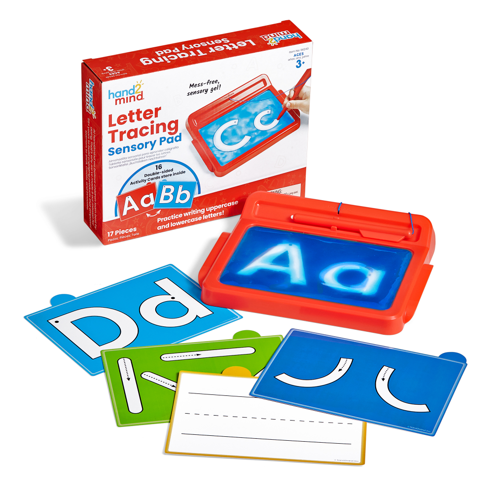 Hand2Mind Letter Formation Sensory Pad 17-Piece Set, Multicolor, Grades Pre-K to 1 MPN:HTM96240