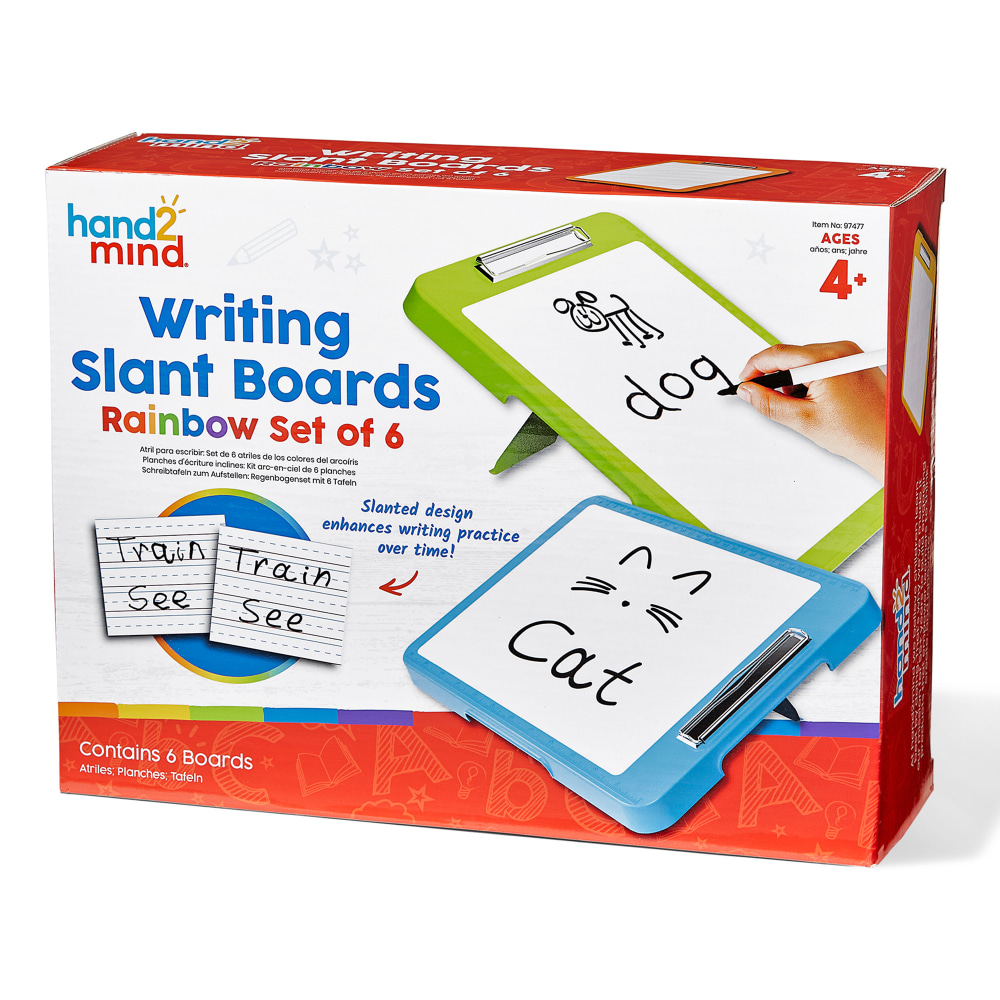 Hand2Mind Writing Slant Boards, Rainbow, Set Of 6 MPN:HTM97477