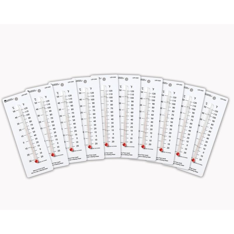 Learning Resources Student Thermometers, Grades 3-12, Pack Of 10 MPN:LER0302