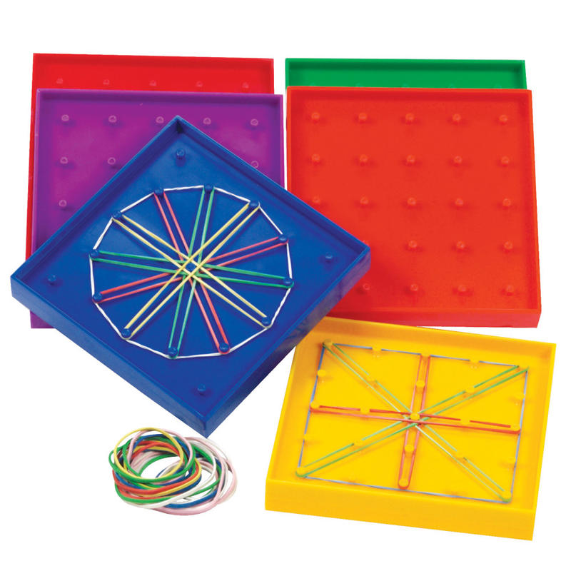 Learning Resources Double-Sided Rainbow Geoboards, Ages 5-12, Pack Of 6 MPN:LER0425
