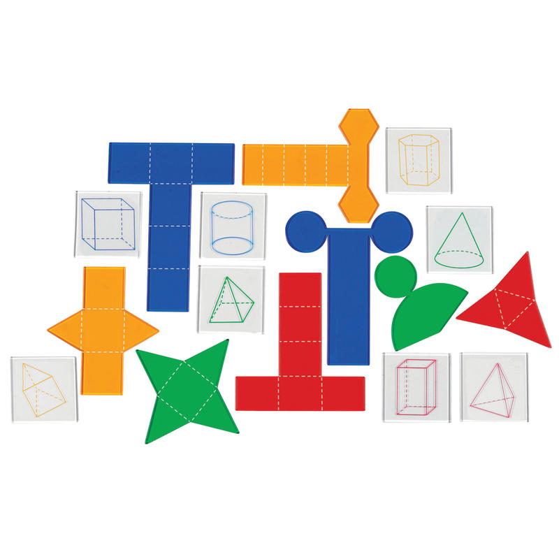 Learning Resources Folding Geometric Shapes And Overhead Folding Geometric Shapes Set, Grades 2-12, Set Of 32 MPN:LER0912