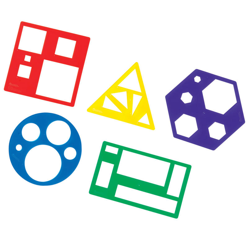 Learning Resources Primary Shapes Templates, Pre-K - Grade 3, Pack Of 5 MPN:LER5440