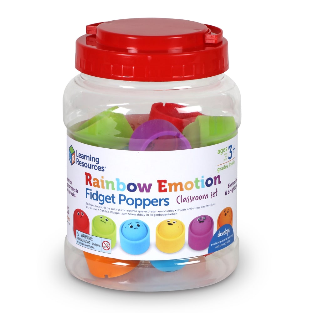 Learning Resources Rainbow Emotions Fidget Poppers Classroom Set, Multicolor MPN:LER5572