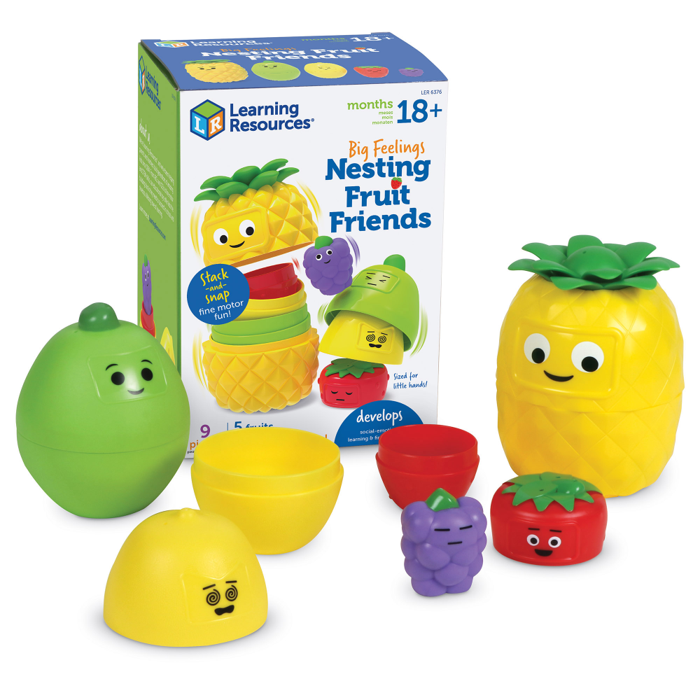 Learning Resources Big Feelings Nesting Fruit Friends, Multicolor, Set Of 9 Fruit Pieces MPN:LER6376