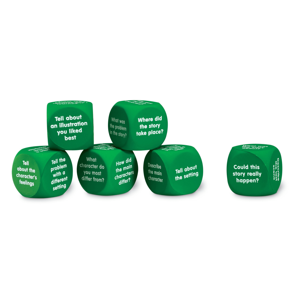 Learning Resources Retell A Story Cubes, Language, Green, Pack Of 6 Cubes MPN:LER7233