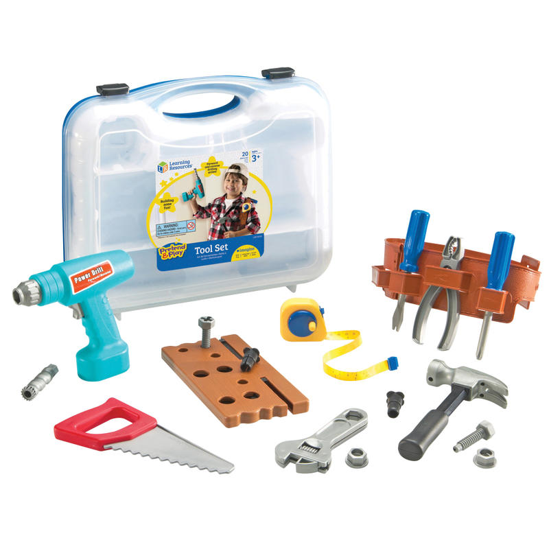 Learning Resources Pretend & Play Work Belt Tool Set, 12inH x 14inW x 3 1/2inD, Grades Pre-K - 3 MPN:LER9130