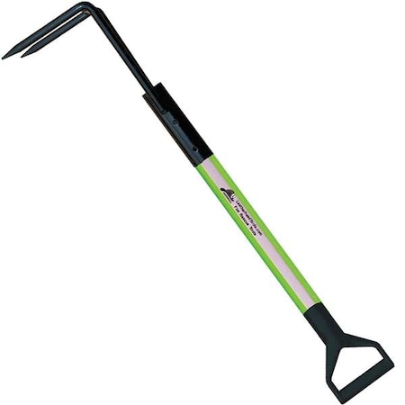 Rubbish Hook, 12 ft. Dog Bone Pole, HiViz Lime, D-Handle MPN:DBL-12RH-D