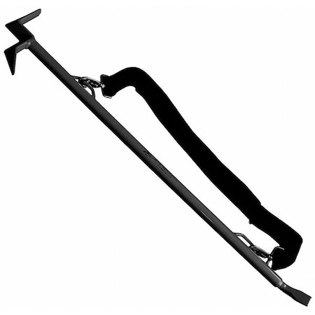 NY Hook, 6 ft. Black Powder Coat, w/ Chisel End & Strap MPN:NYH-6-S