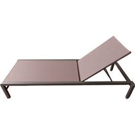 Ledge® Lounger Sling Chaise Powdercoat Taupe Frame Gray/White Fabric 12/Pack LL-EMP-SLC-HMFM0001-SLF30821067-BUNDLE12