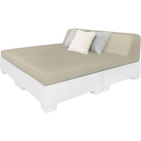 Ledge® Lounger Affinity Sunbed with Back Cushion White Frame Standard Pacific Blue Fabric LL-AF-SB-66SQ-W-BC-STD-4601 Pacific Blue