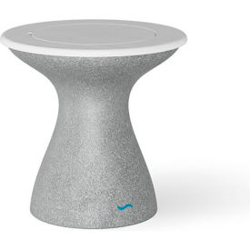 Ledge® Lounger Autograph Standard Side Table Granite Gray Base White Lid LL-AG-ST-RL-GG-WH