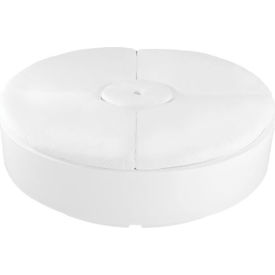 Ledge® Lounger Signature Round Sunbed w/ One Piece Cushion White Frame Standard Aruba Fabric LL-SG-SB-6RD-W-1PC-STD-4612 Aruba