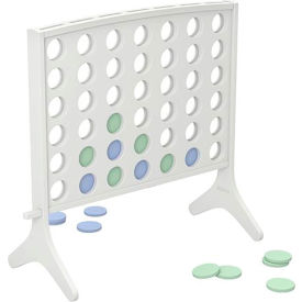 Ledge® Lounger Games Four In A Row White Board Sage Green/Sky Blue Large Pucks LL-GM-4R-WH-SG-SB