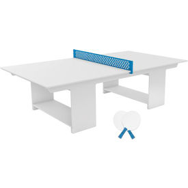 Ledge® Lounger Games Table Tennis Set White Table & Paddle Sky Blue Net & Accent LL-GM-PG2-WH-SB-WH-SB