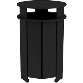 Ledge® Lounger Mainstay Industrial Round Trash Bin & Liner 40 Gallon Capacity Black LL-MS-ITB-RD-BK-L