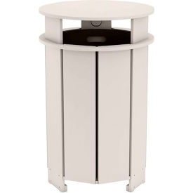Ledge® Lounger Mainstay Industrial Round Trash Bin & Liner 40 Gallon Capacity Cloud LL-MS-ITB-RD-CD-L