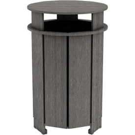 Ledge® Lounger Mainstay Industrial Round Trash Bin & Liner 40 Gallon Capacity Fog LL-MS-ITB-RD-FO-L