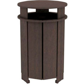 Ledge® Lounger Mainstay Industrial Round Trash Bin & Liner 40 Gallon Capacity Flint LL-MS-ITB-RD-FT-L