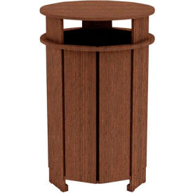 Ledge® Lounger Mainstay Industrial Round Trash Bin & Liner 40 Gallon Capacity Harvest LL-MS-ITB-RD-HV-L