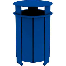 Ledge® Lounger Mainstay Industrial Round Trash Bin & Liner 40 Gallon Capacity Navy LL-MS-ITB-RD-NY-L