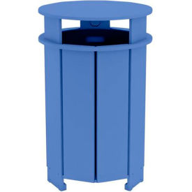 Ledge® Lounger Mainstay Industrial Round Trash Bin & Liner 40 Gallon Capacity Sky Blue LL-MS-ITB-RD-SB-L