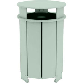 Ledge® Lounger Mainstay Industrial Round Trash Bin & Liner 40 Gallon Capacity Sage Green LL-MS-ITB-RD-SG-L