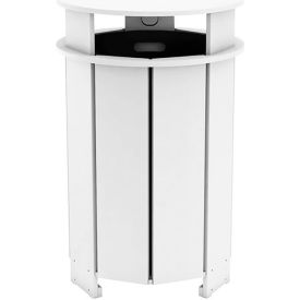 Ledge® Lounger Mainstay Industrial Round Trash Bin & Liner 40 Gallon Capacity White LL-MS-ITB-RD-WH-L