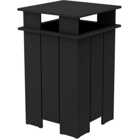 Ledge® Lounger Mainstay Industrial Square Trash Bin & Liner 40 Gallon Capacity Black LL-MS-ITB-SQ-BK-L