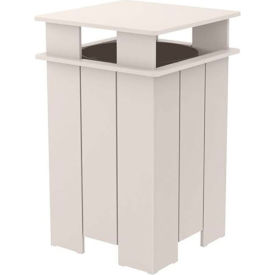 Ledge® Lounger Mainstay Industrial Square Trash Bin & Liner 40 Gallon Capacity Cloud LL-MS-ITB-SQ-CD-L