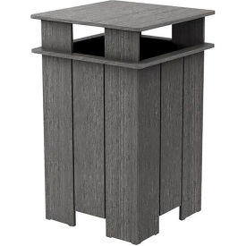 Ledge® Lounger Mainstay Industrial Square Trash Bin & Liner 40 Gallon Capacity Fog LL-MS-ITB-SQ-FO-L