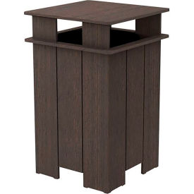 Ledge® Lounger Mainstay Industrial Square Trash Bin & Liner 40 Gallon Capacity Flint LL-MS-ITB-SQ-FT-L