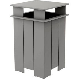 Ledge® Lounger Mainstay Industrial Square Trash Bin & Liner 40 Gallon Capacity Gray LL-MS-ITB-SQ-GRY-L