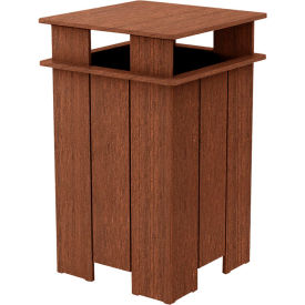 Ledge® Lounger Mainstay Industrial Square Trash Bin & Liner 40 Gallon Capacity Harvest LL-MS-ITB-SQ-HV-L