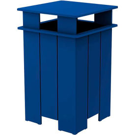 Ledge® Lounger Mainstay Industrial Square Trash Bin & Liner 40 Gallon Capacity Navy LL-MS-ITB-SQ-NY-L