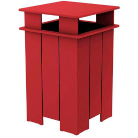 Ledge® Lounger Mainstay Industrial Square Trash Bin & Liner 40 Gallon Capacity Red LL-MS-ITB-SQ-RD-L