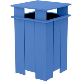Ledge® Lounger Mainstay Industrial Square Trash Bin & Liner 40 Gallon Capacity Sky Blue LL-MS-ITB-SQ-SB-L
