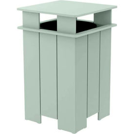 Ledge® Lounger Mainstay Industrial Square Trash Bin & Liner 40 Gallon Capacity Sage Green LL-MS-ITB-SQ-SG-L
